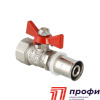 Кран шаровой под пресс, рукоятка бабочка 16х1/2 вн.(VT.242.N.1604) VALTEC