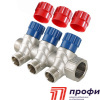 Коллек. регулир. нар.рез. 2 вых. х1"х1/2" никель (VTc.560.N.0602)