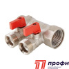 Коллек. с шар.кранами нар.рез. 2 вых. х1"хЕвроконус 3/4 (VTc.580.NE.0602)