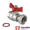 Кран шаровой с накидной гайкой 1/2"x3/4" вн.-вн. (VT.241.N.0405) зауж