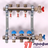 Распределительный коллектор HKV-D на 3 контура с РАСХОД. (нерж.сталь) REHAU